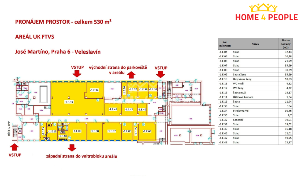 Pronájem komerčního objektu, Sklady, 530 m2